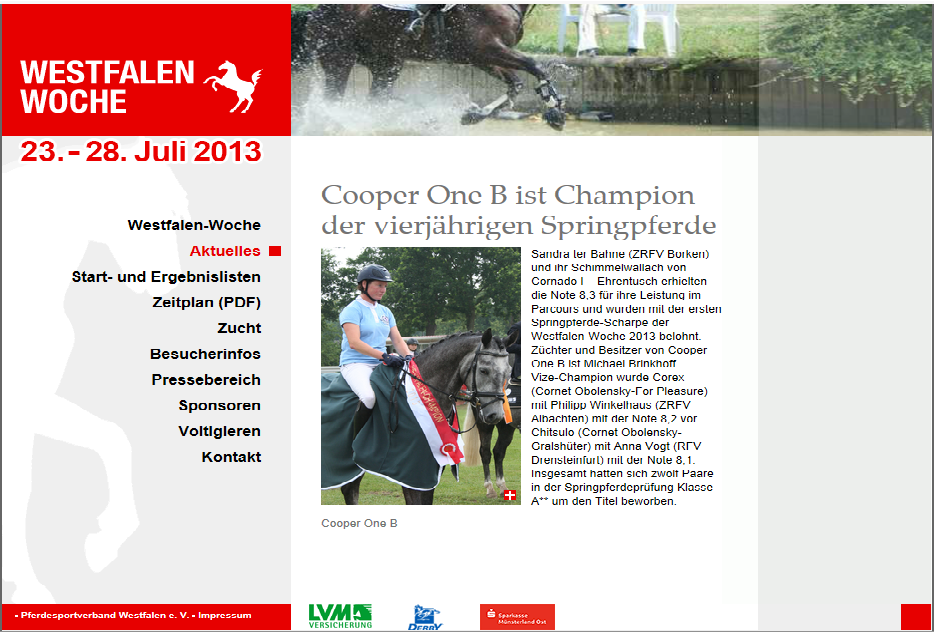 Cooper One B ist Champion der 4 jhrigen Springpferde