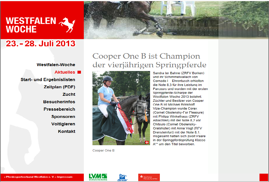 Cooper One B ist Champion der 4 j�hrigen Springpferde